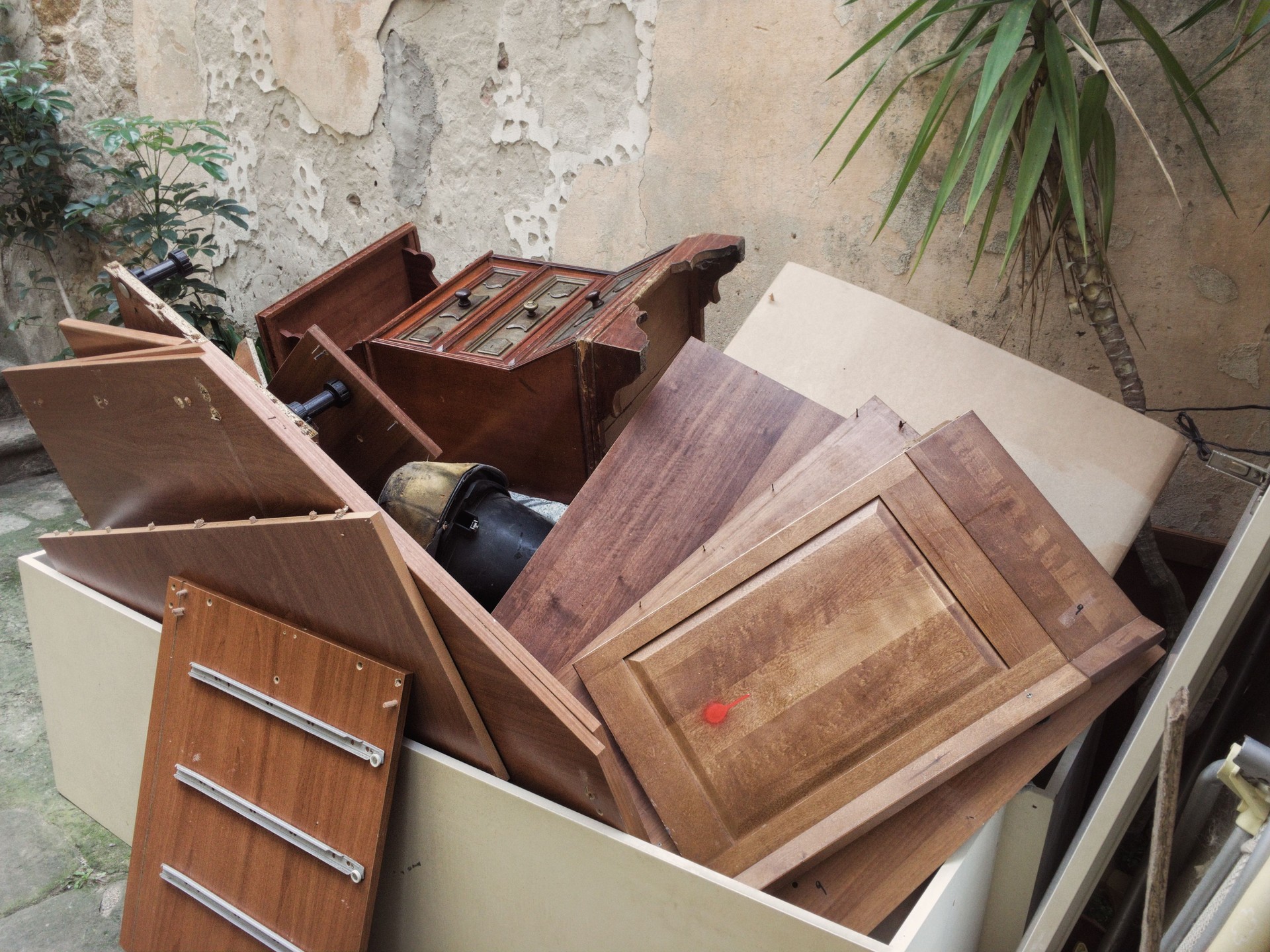 old furniture thrown away during a relocation